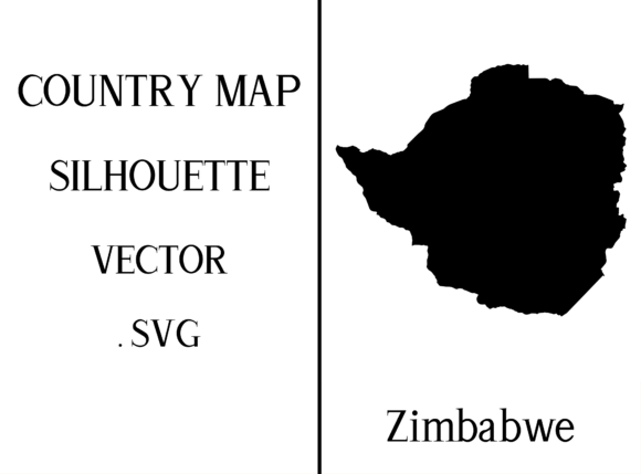 Zimbabwe Map Silhouette Svg Graphic Crafts By Mappingz