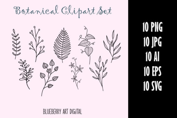 Foliage Botanical Clipart Bundle Graphic Illustrations By Paper Clouds Studio