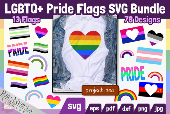 LGBTQ Pride Flag Bundle Graphic Crafts By RedNebulaDigital