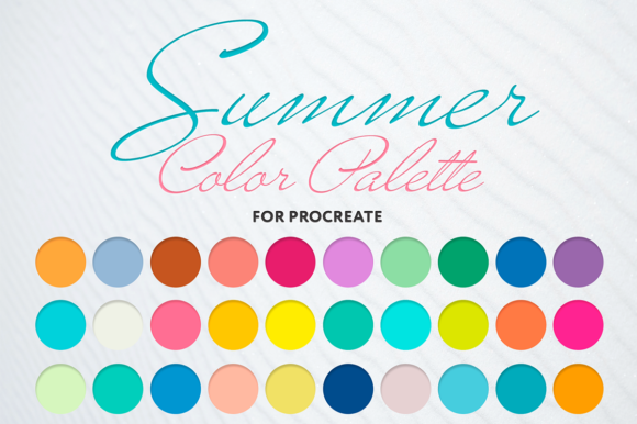 Summer Color Palette Procreate Graphic Actions & Presets By emojoez
