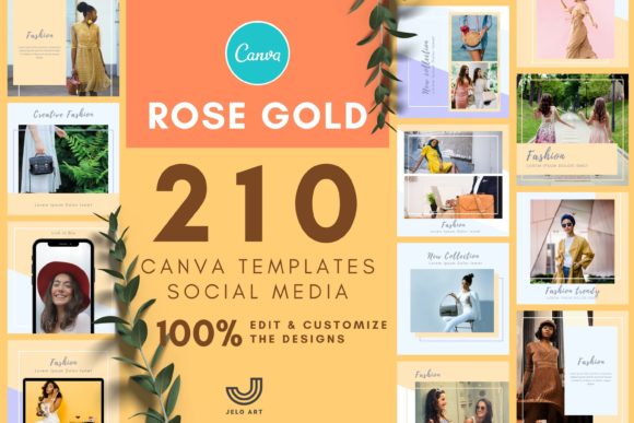 Canva Template Instagram Rose Gold Graphic Websites By Jelo Art