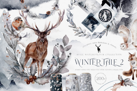 Huge Winter Festive Collection Graphic Illustrations By Busy May Studio
