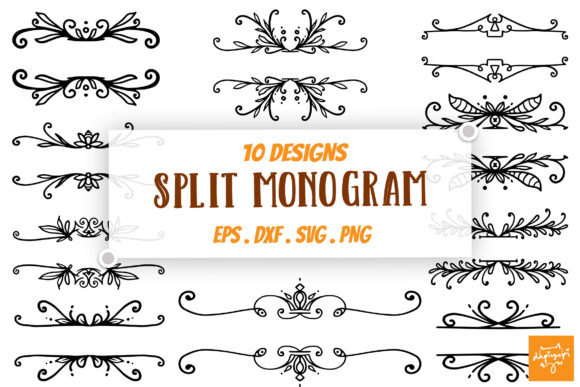 Split Monogram Svg, Monogram Frame Svg Graphic Crafts By dapiyupi