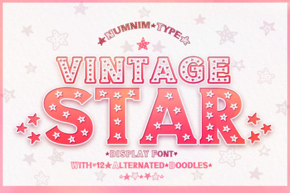 Vintage Star Display Font By numnim