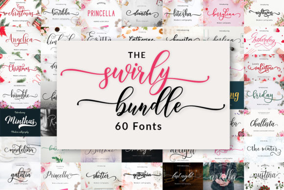 The Swirly Fonts Bundle Bundle By Amarlettering