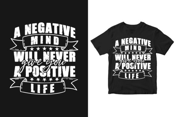Positive Life Typography Quote T-shirt Grafika Szablony do Druku Przez Yeasin006