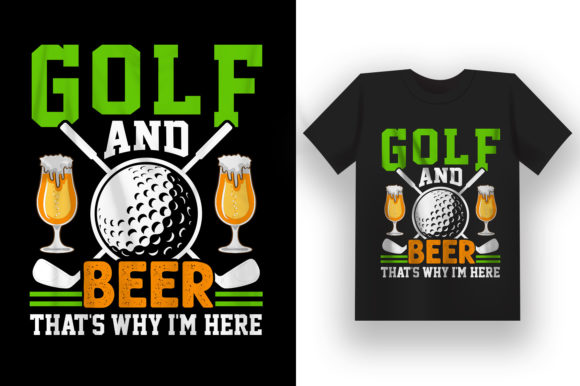 Golf and Beer T Shirt Design Graphic Print Templates By teamtshirtdesign