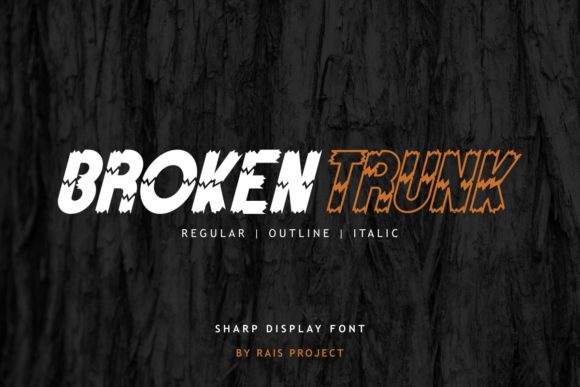 Broken Trunk Decorative Font By RaisProject