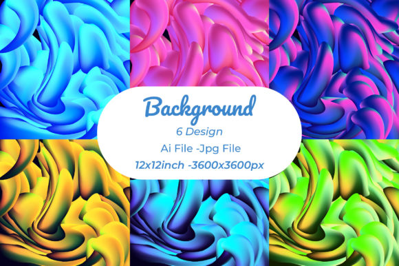 Liquid Fluid Holographic Background Set Graphic Backgrounds By srempire