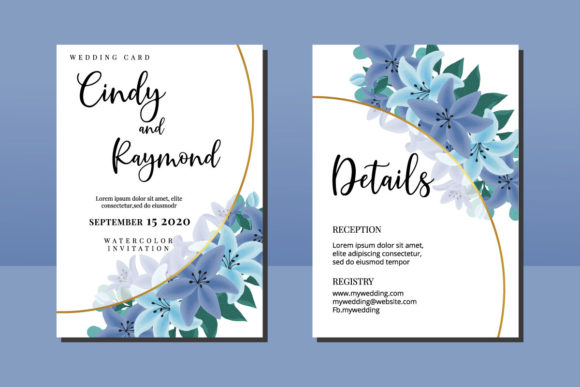 Watercolor Invitation Template Lily SVG Graphic Print Templates By Dender Studio