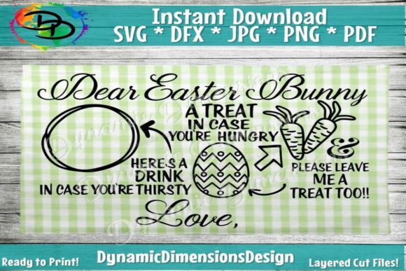 Dear Easter Bunny Tray Grafik Plotterdateien Von Dynamic Dimensions