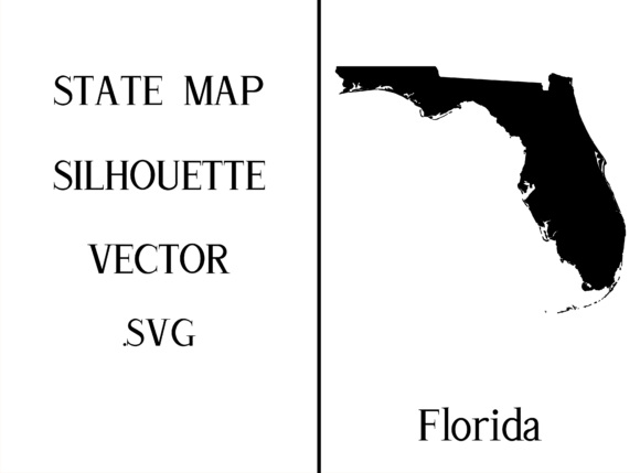 Florida State Map Silhouette Svg Graphic Crafts By Mappingz