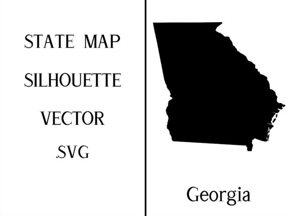 Georgia State Map Silhouette Svg Graphic Crafts By Mappingz