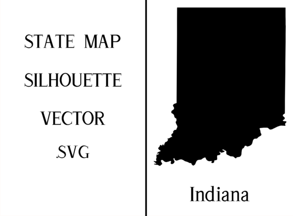 Indiana State Map Silhouette Svg Graphic Crafts By Mappingz