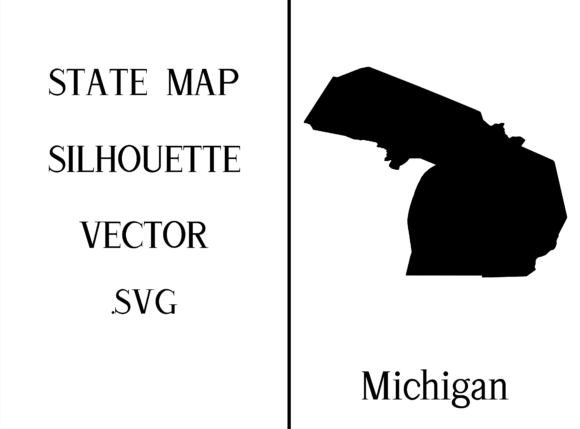 Michigan State Map Silhouette Svg Graphic Crafts By Mappingz
