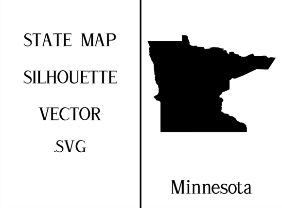 Minnesota State Map Silhouette Svg Graphic Crafts By Mappingz
