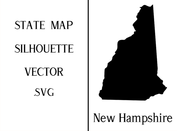 New Hampshire State Map Silhouette Svg Graphic Crafts By Mappingz