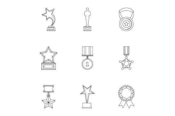 Retribution Icons Set, Outline Style Gráfico Iconos Por anatolir56
