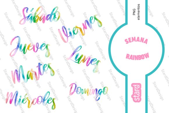 Semana Rainbow Clipart Graphic Objects By StardDesign
