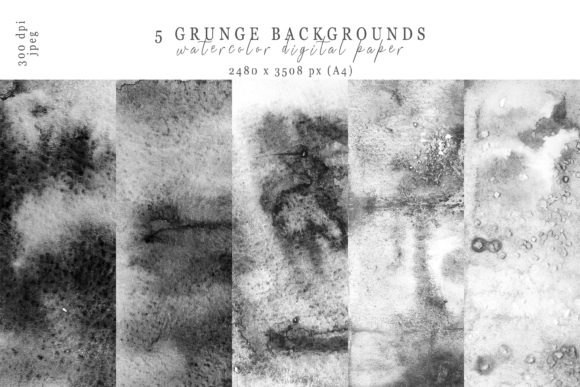 Watercolor Black Grunge Backgrounds Graphic Backgrounds By Tiana Geo