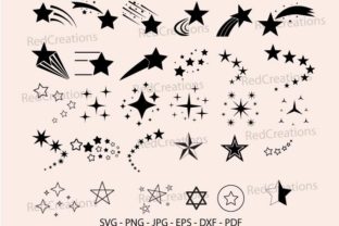 Stars Svg Bundle, Shooting Star, Sparkle Illustration Artisanat Par RedCreations 1