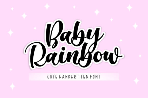 Baby Rainbow Script & Handwritten Font By Reyrey Blue