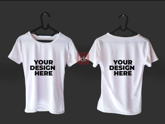 Blank White T-shirt Front and Back Gráfico Mockups de Productos Diseñados a Medida Por Idrdesign