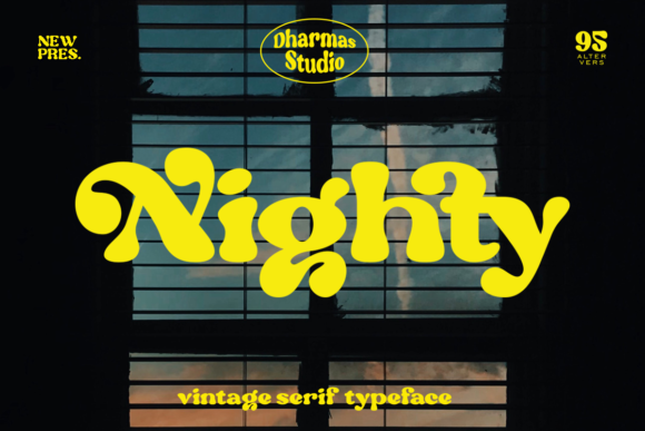 Nighty Display-Schriftarten Schriftart Von Dharmas Studio