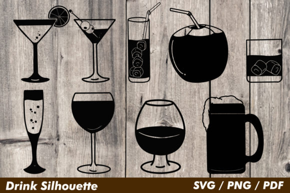 Drink Silhouette Graphic Objects By Monogram Lovers