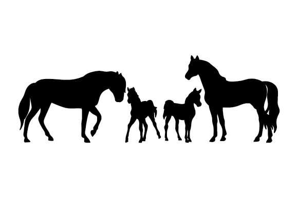 Horse Family Silhouettes Animals Craft Cut File By Creative Fabrica Crafts