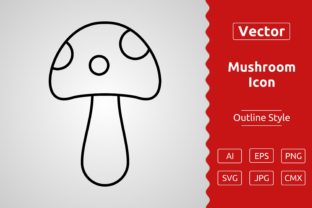 Vector Mushroom Outline Icon Design Graphic Icons By Muhammad Atiq