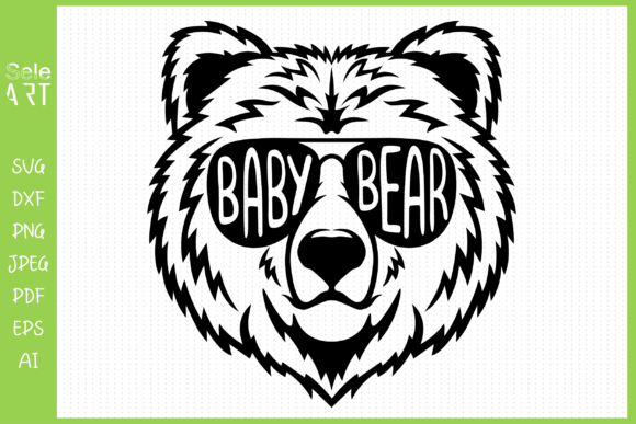 Baby Bear with Sunglasses SVG Graphic Crafts By SeleART