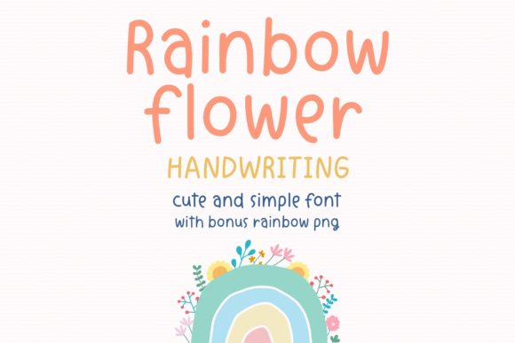 Rainbow Flower Script & Handwritten Font By Jyllyco