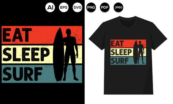 Surfing T-shirt Design 10 Graphic Print Templates By merchvector