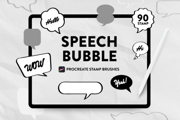 Speech Bubble Brushes Stamp Procreate Gráfico Pinceles Por emojoez