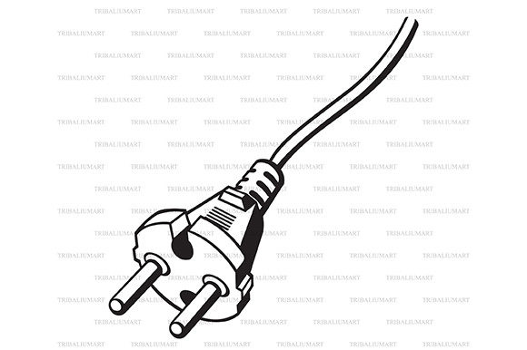 Electric Plug (cable) Graphic Illustrations By TribaliumArt