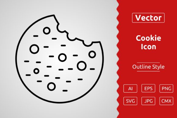 Vector Cookie Outline Icon Design Graphic Icons By Muhammad Atiq