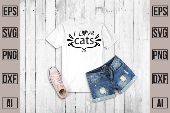 I Love Cats Graphic T-shirt Designs By shinecreativestore