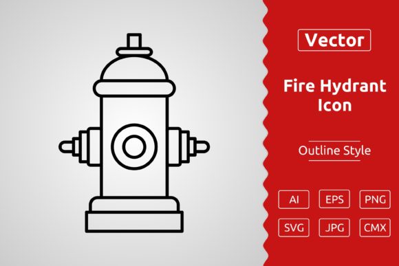 Vector Fire Hydrant Outline Icon Design Graphic Icons By Muhammad Atiq