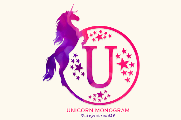Unicorn Monogram Decorative Font By utopiabrand19