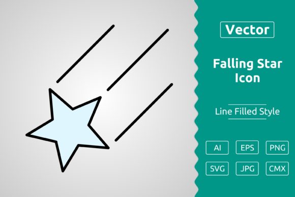 Vector Falling Star Outline Icon Design Grafica Icone Di Muhammad Atiq
