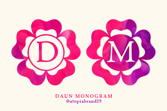 Daun Monogram Decorative Font By utopiabrand19