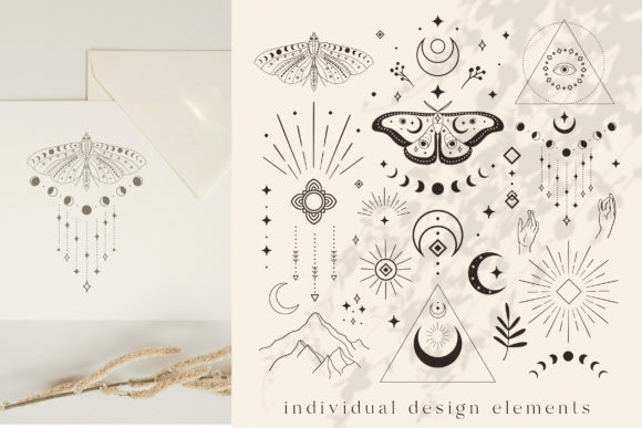 Divine Logo Elements. Esoteric, Mystic. Graphic Logos By Olya.Creative