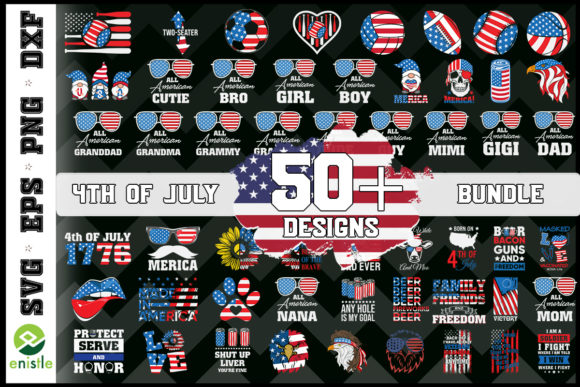 The 4th of July Bundle 50+ Graphics Bundle By Enistle