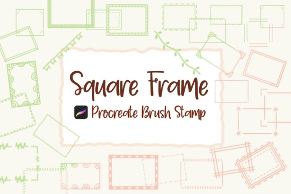Procreate Brush Stamp ; Square Frame Graphic Brushes By AnningArts