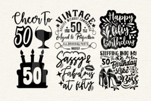 50th Birthday SVG Bundle, Fifty Birthday Graphic Crafts By TonisArtStudio 3