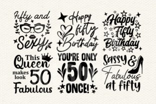50th Birthday SVG Bundle, Fifty Birthday Graphic Crafts By TonisArtStudio 4