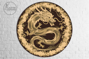 Multilayered Chinese Dragon Graphic 3D SVG By LaserCutano 6