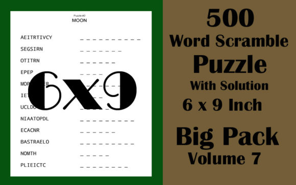 500 6x9 Inch Word Scramble Puzzle Vol 7 Grafik KDP-Interieurs Von Seven Elephant