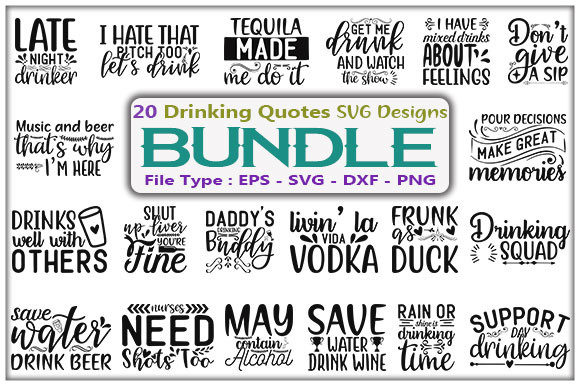 Drinking Quotes Design Bundle Graphic Crafts By creative_store